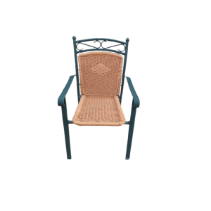 Πολυθρόνα αλουμινίου με wicker πράσινη 52x48x98